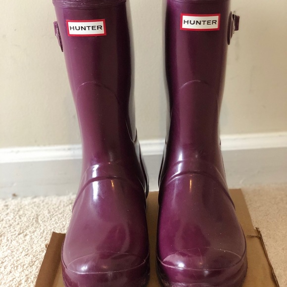 purple rubber boots